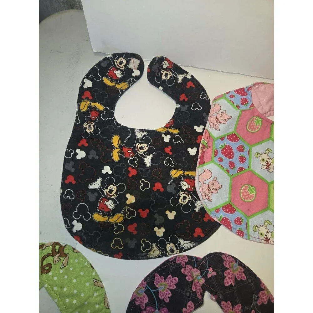 8 Handmade Baby Bibs Variety of Designs Including Disney